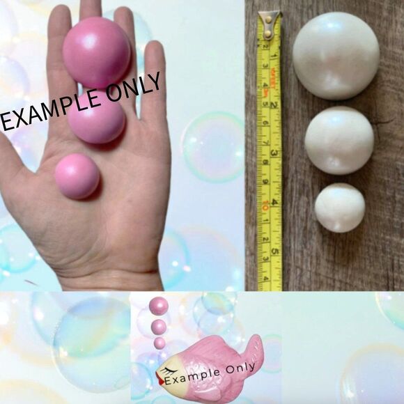 THREE (3) Chalkware Bubbles - WHITE PEARL - Picture 2 of 3